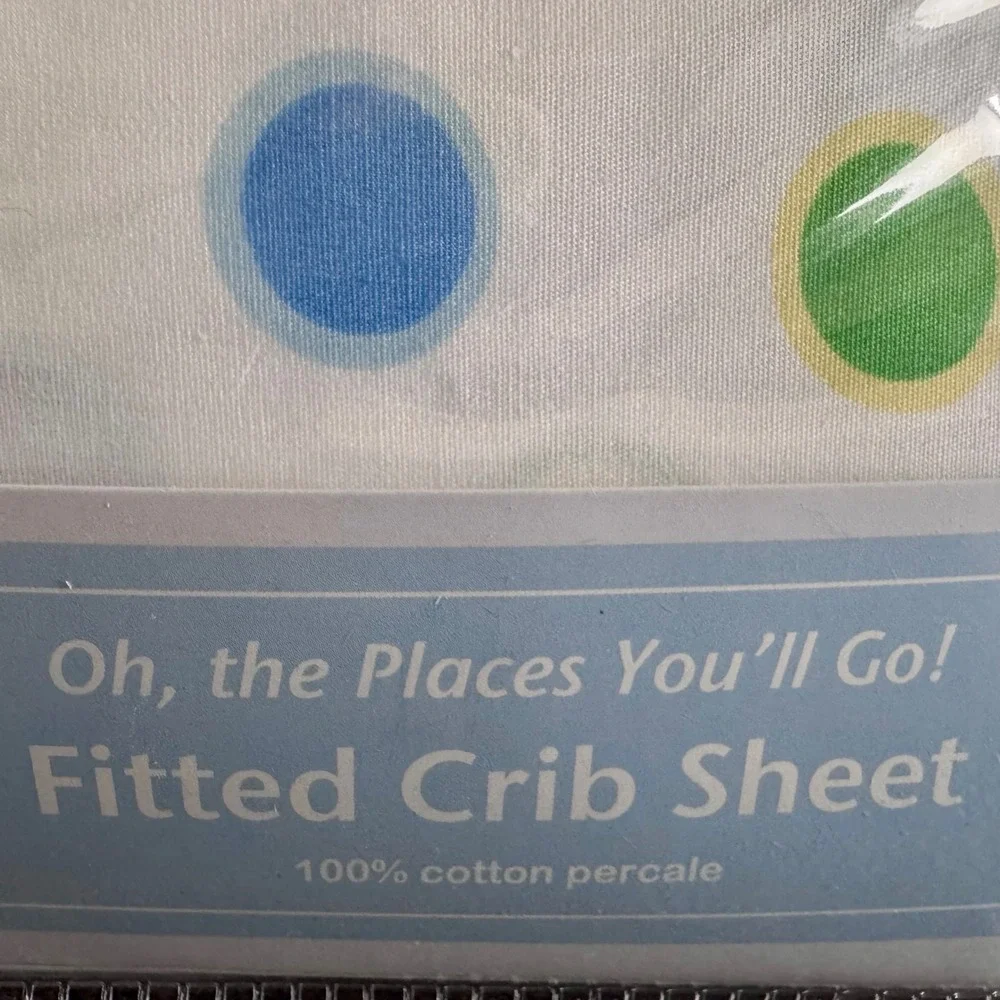 Dr Seuss Oh the Places Youll Go Fitted Crib Sheet Trend Lab Cotton Dots 2012